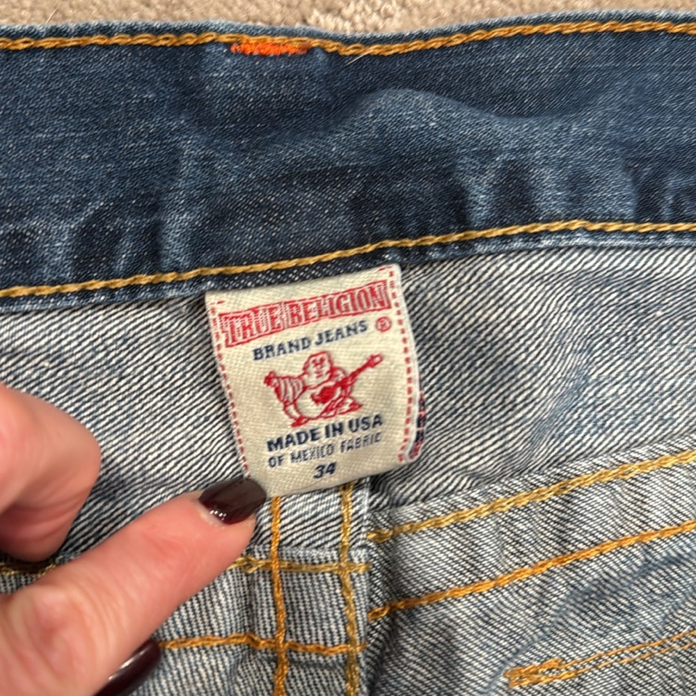 True religion distressed and faded men’s jeans size 34/34 - Picture 3 of 12